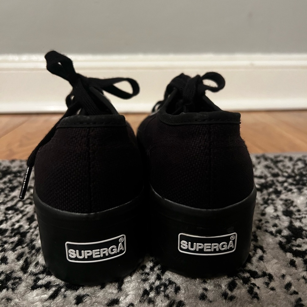 Superga Women's Black Canvas Sneakers - Picture 7 of 8